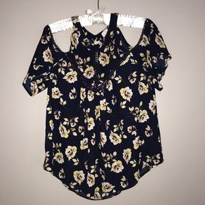 Floral off the shoulder shirt